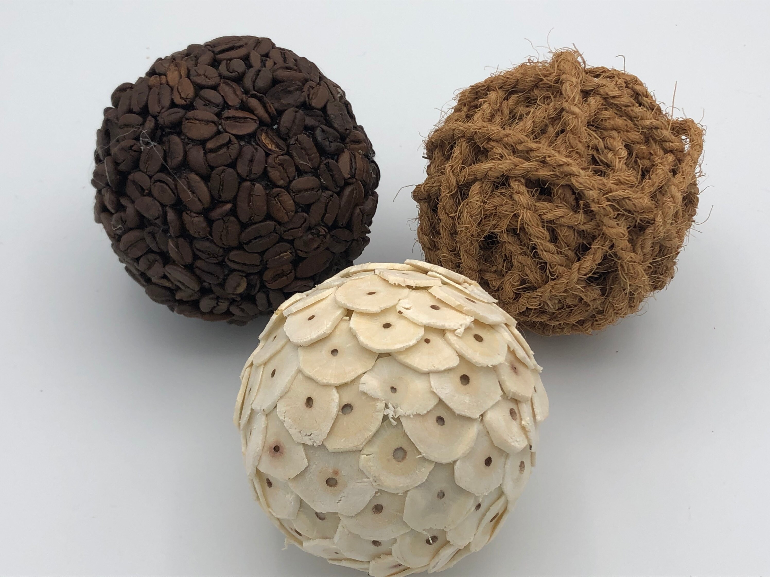 Decorative Balls bowl filler set of 3 coffee beans sola Etsy