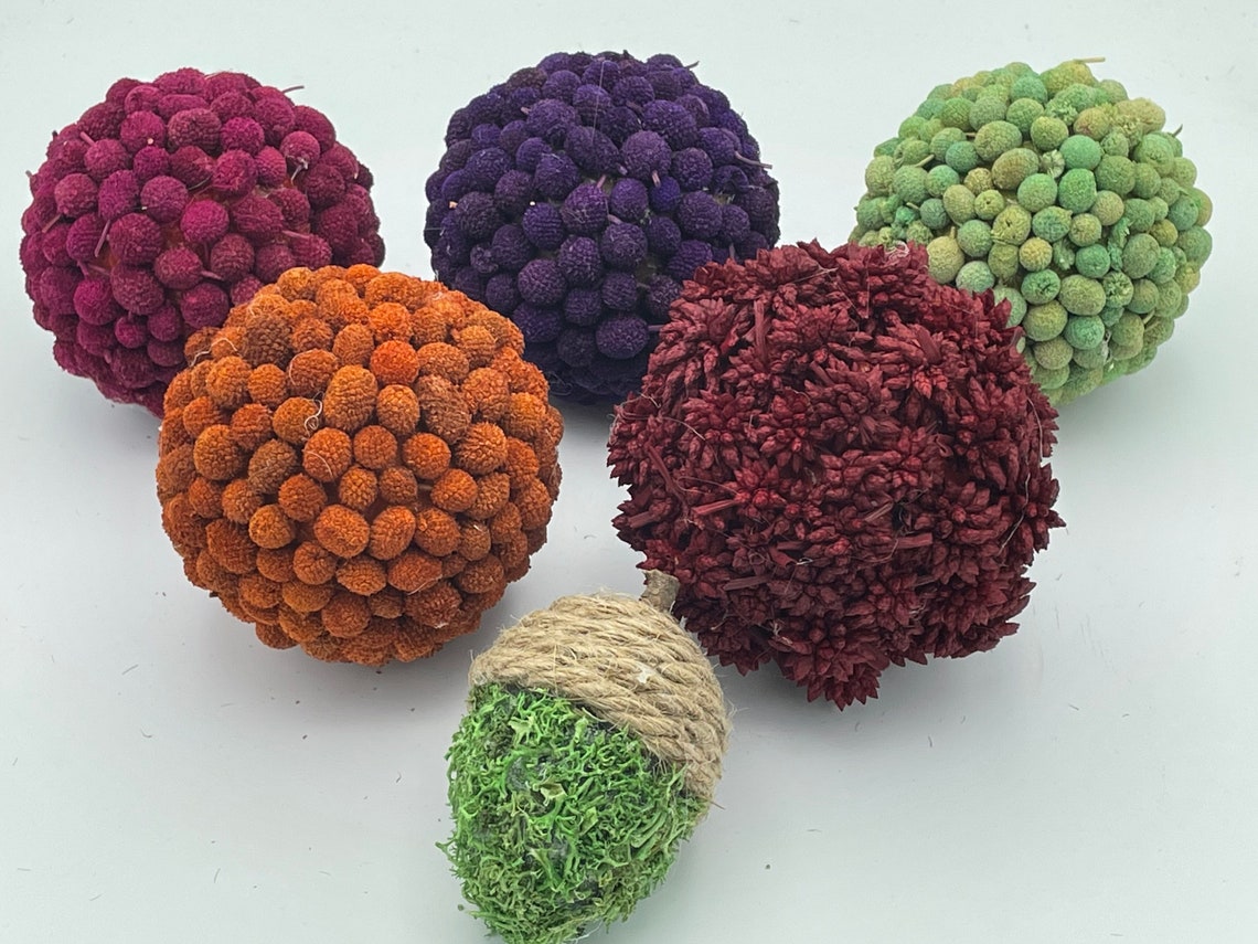 Decorative Balls & Bowl Fillers Colorful Handmade Orbs Etsy