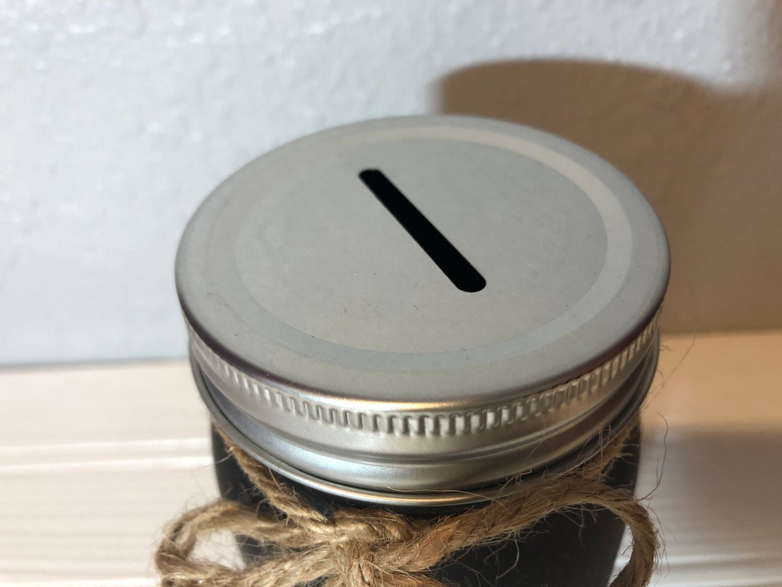 Laundry Coin Jar with Slotted Lid in Farmhouse style Etsy