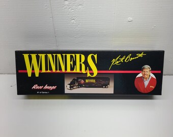 1992 Vintage Neil Bonnett Winners International Tractor Trailer 1/64 Scale Model #2097 with Collectible Trading Card