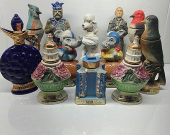 1960s-1970s Jim Beam Decanter Empty Liquor Bottles - Choice - Vintage Collectibles