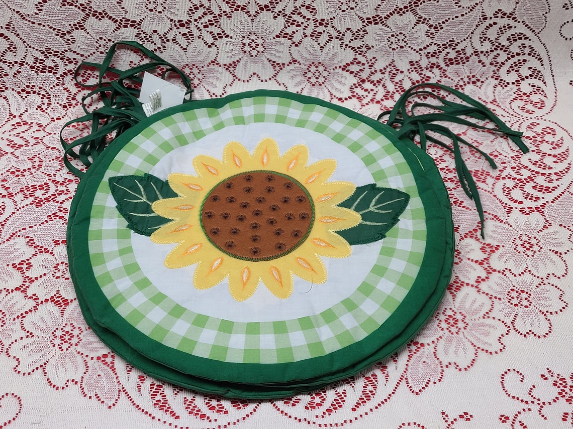 NEW Sunflower Chair Covers & Seat Cushions 8 Pcs. Set Etsy