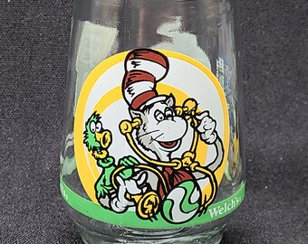 1994-1998 Welchs Jelly Glass Jars Lion King Simba Pumbaa Timon Dr Seuss Grinch Cat in the Hat Looney Tunes Pepe Le Pew chasing Cat