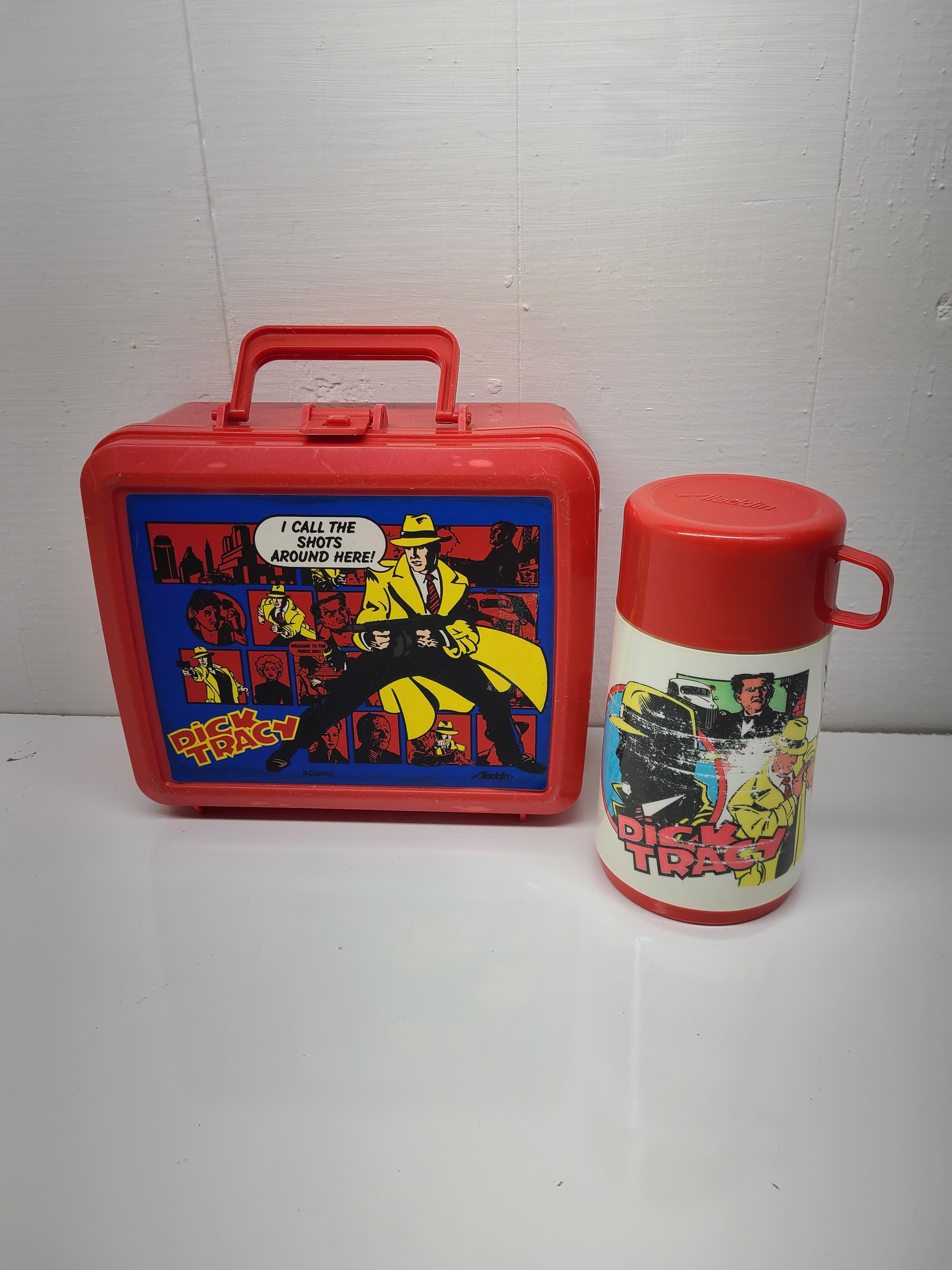 Disney Aladdin Thundercats Lunch Box With Thermos 1986 Dick Tracy