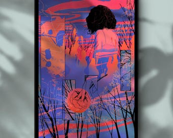 Lofi Art Print, Einsamkeit und Natur, Psychedelic Nostalgisches Poster