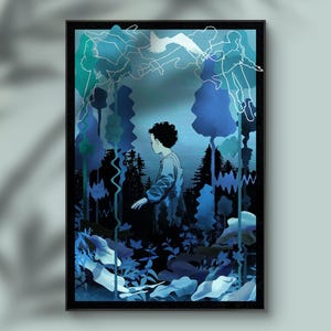 El vagabundo, póster lofi, impresión artística lofi original, estética anime lofi, obra de arte lofi, arte mural psicodélico, póster nostálgico
