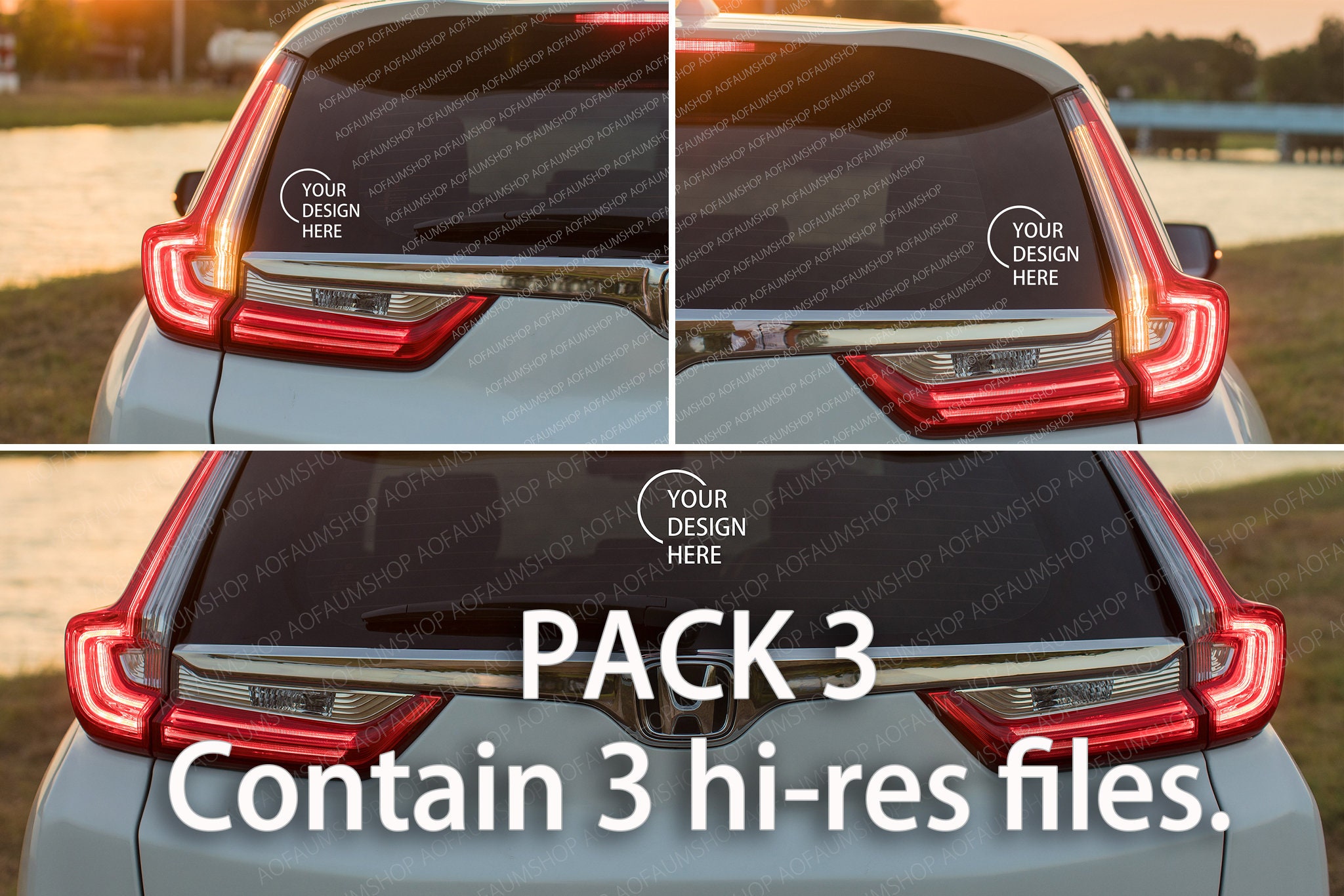 Download Car decal mockup Pack 3 Car decal mockup car sticker styled | Etsy