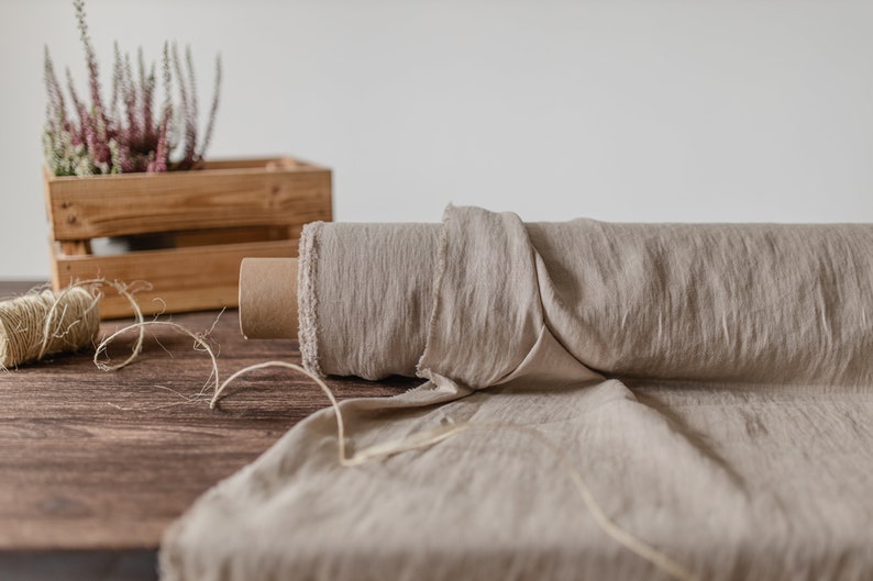 Fabric by the meter Linen fabric Sand organic flax fabric Linen fabric beige