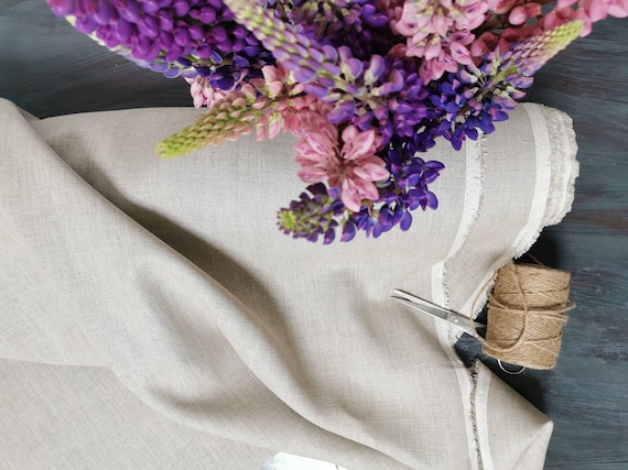 Natural rustic linen fabric, Fabric by the yard, Undyed rustic linen fabric, Unwashed linen fabric, Natural linen fabric, Sewing fabric