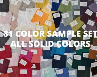 Linen fabric samples, swatches - various types