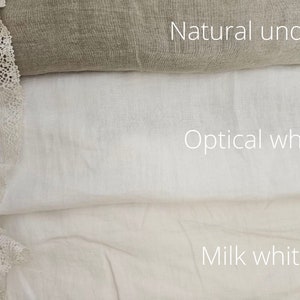 Linen fabric EXTRA WIDE natural undyed, 118 inches or 3 meter wide fabric, Bedding and curtain linen fabric zdjęcie 8