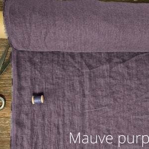 Linen fabric plum purple, Washed softened flax fabrics, Fabric by the yard or meter image 10