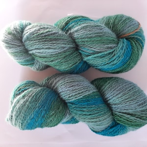 Wollgarn zum Stricken, Hochwertiges mehrfarbiges ozeangrünes Wollgarn, Natürliches Lanolin