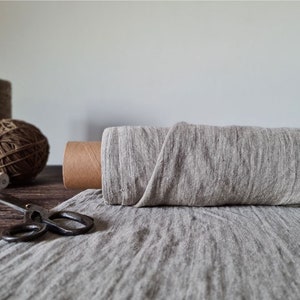 Linen fabric heavy natural undyed, Fabric by the yard or meter, Organic flax fabric zdjęcie 1