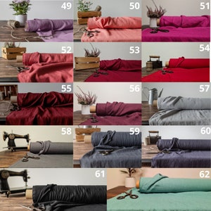 Different medium weight linen fabric texture for curtains, natural woven linen material for curtains, 145 cm wide (57 inches), OEKO-TEX Standard 100 certified, medium weight, sold by length from 0.5 m or 0.5 yard