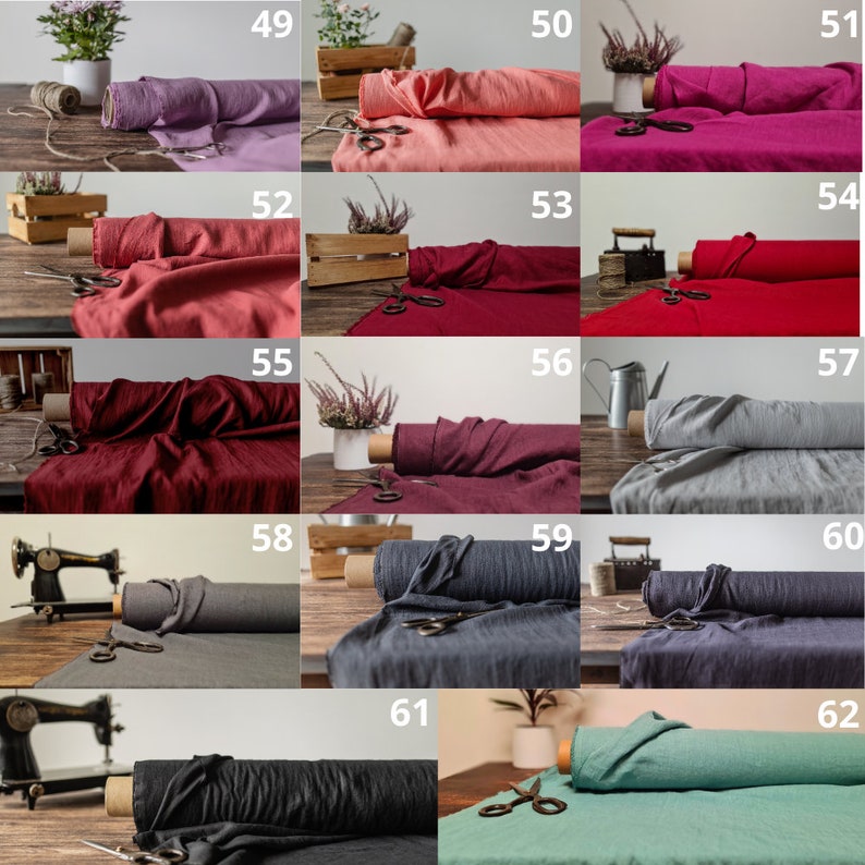 Different medium weight linen fabric texture for curtains, natural woven linen material for curtains, 145 cm wide (57 inches), OEKO-TEX Standard 100 certified, medium weight, sold by length from 0.5 m or 0.5 yard