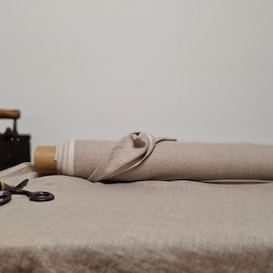 Tissu en lin léger naturel non teint, Tissu par mètre ou mètre, Tissu de lin biologique