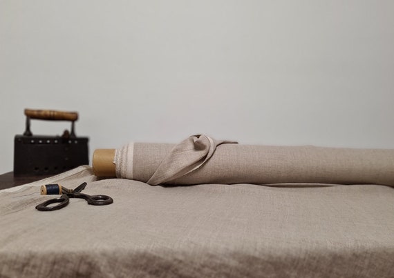 Linen fabric lightweight natural undyed, Fabric by the yard or meter, Organic flax fabric