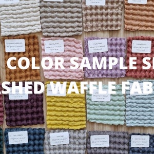 Linen fabric samples lightweight 16 color, swatches various types Waffle linen