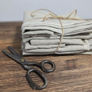 Restos de tecido de linho natural sem tingimento – Tamanhos e cores variados – Restos de linho 100% natural