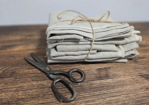 Linen Fabric Remnants Natural undyed – Assorted Sizes & Colors – Natural 100% Linen Leftovers