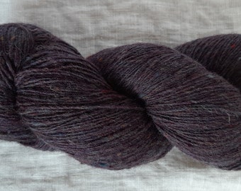Wool yarn for knitting, High quality dark purple wool yarn.  Natural lanolin yarn.