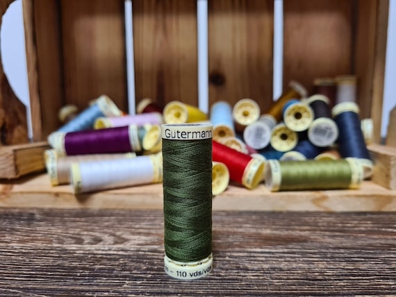 Moss green sewing threads, Sewing threads Gutermann  sew - all 585,  Polyester threads 110 yards / 100m