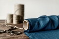 Linen fabric ocean blue, Washed softened flax fabrics, Fabric by the yard or meter product logo