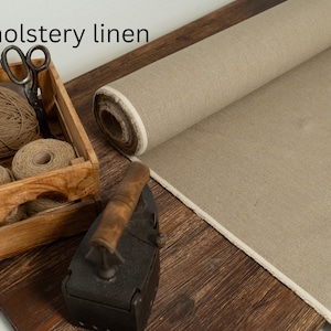 Natürlicher Leinenpolsterstoff, schweres Gewicht, 535 g / m², robuster Sofastoff, 37 000 Martindale