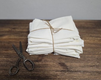Linen Fabric Remnants White – Assorted Sizes & Colors – Natural 100% Linen Leftovers