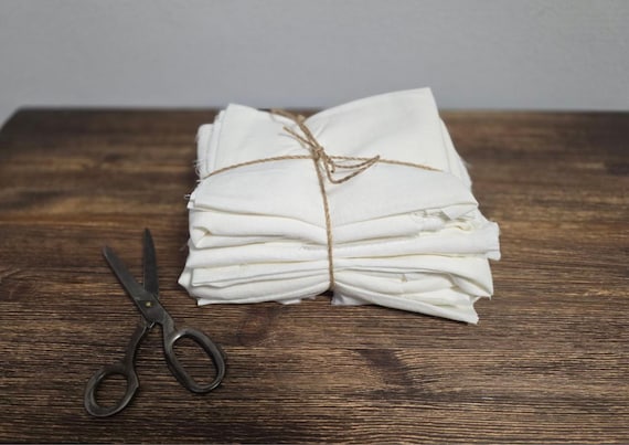 Linen Fabric Remnants White – Assorted Sizes & Colors – Natural 100% Linen Leftovers