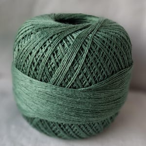 Linen yarn  made in EU for handcrafts and knitting green tones