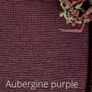 Waffle linen fabric grayish pink, Fabric by the yard or meter, Washed softened flax fabric Aubergine Purple