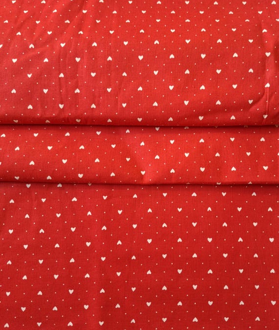Vintage cotton fabric red multicolor