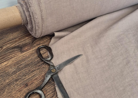Wide Light Brown Linen Fabric – Extra Wide Softened Linen – 160 g/m2 Linen Fabric by Yard or Meter – 285 cm Wide Linen