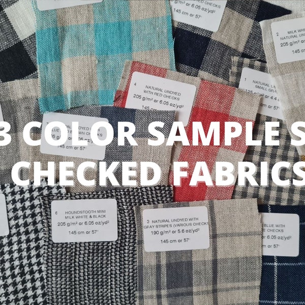 Checked Linen Fabric - Etsy