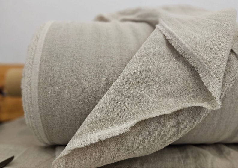 Linen fabric EXTRA WIDE natural undyed, 118 inches or 3 meter wide fabric, Bedding and curtain linen fabric zdjęcie 4