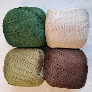 Hilo de lino fabricado en la UE para manualidades y tejido en diferentes tonos.