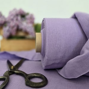 Linen fabric EXTRA WIDE lavander purple, linen fabric for bedding and curtains