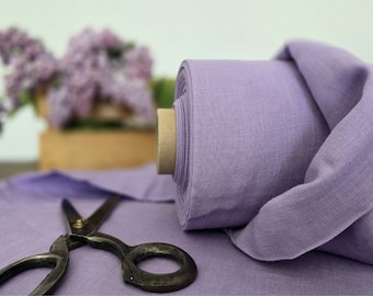 Linen fabric EXTRA WIDE lavander purple, linen fabric for bedding and curtains