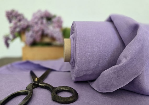 Linen fabric EXTRA WIDE lavander purple, linen fabric for bedding and curtains