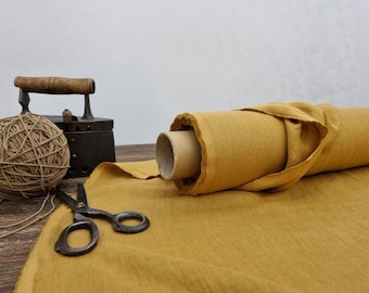 Linen fabric lightweight clay brown, Fabric by the yard or meter, OEKO TEX - 100 certificate flax fabric