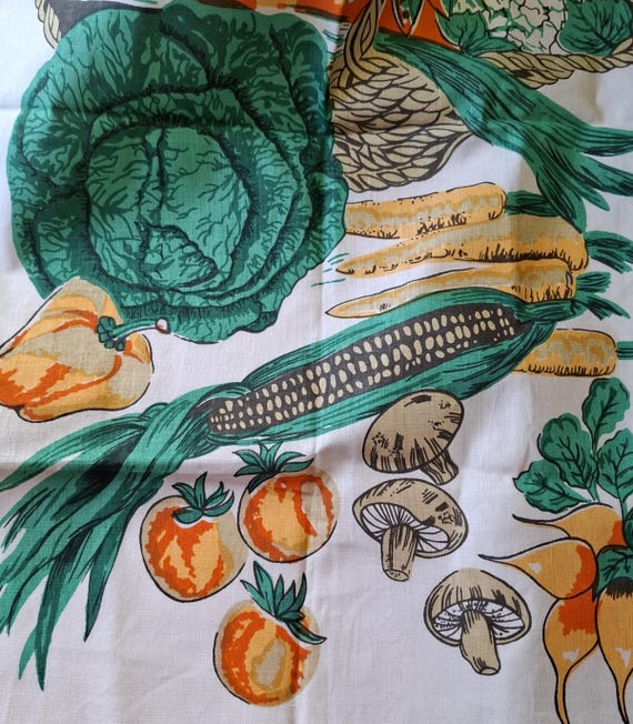 Vintage linen fabric kitchen towel