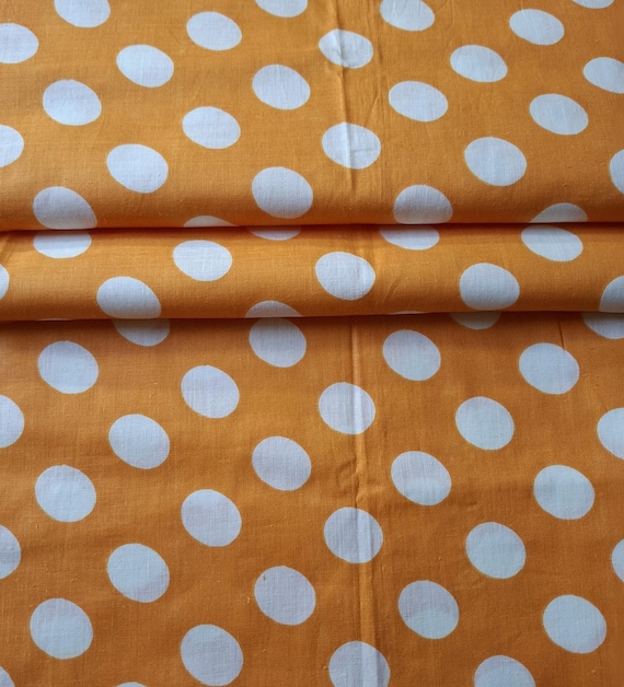 Vintage cotton fabric  orange multicolor