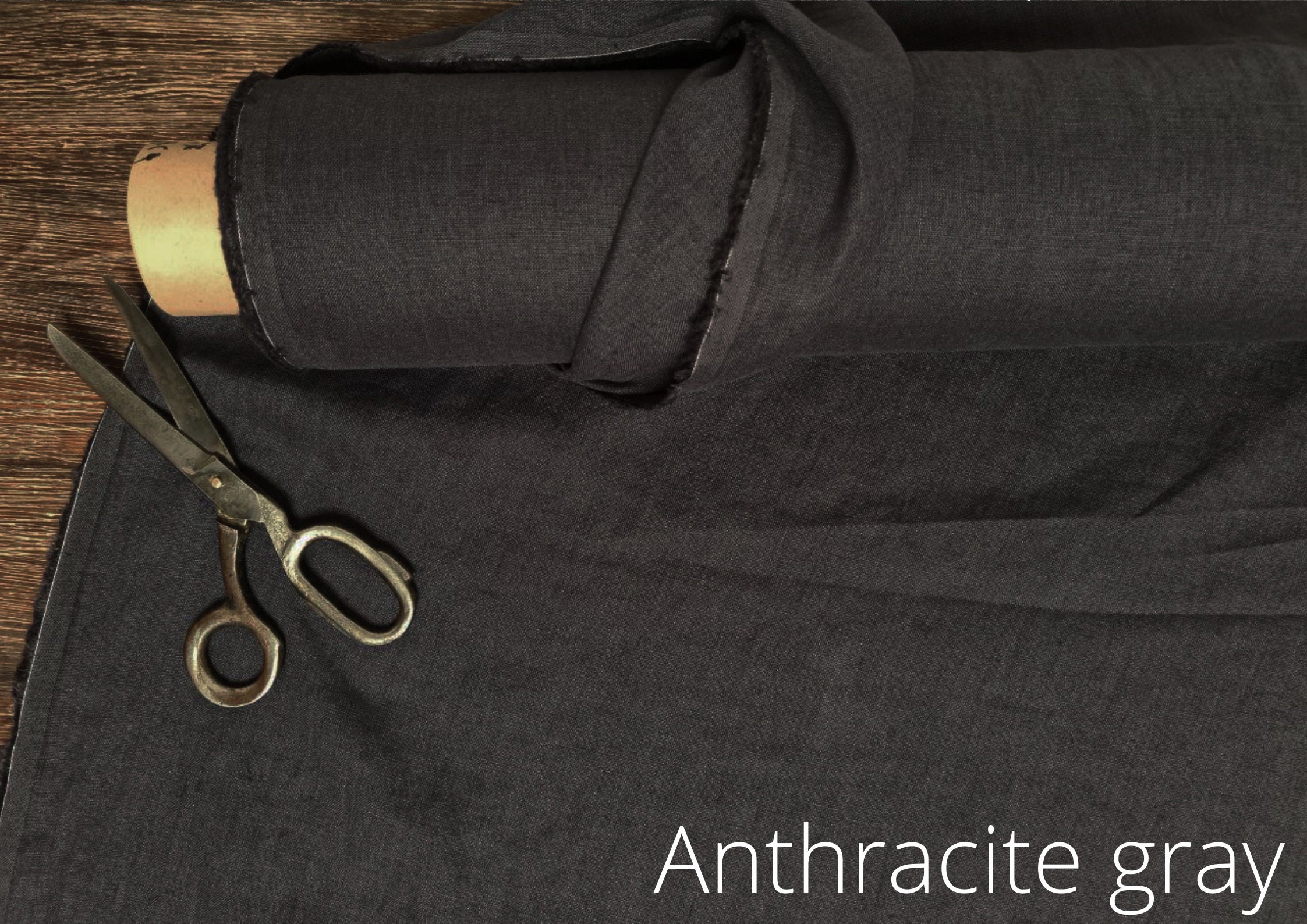 thumbnail interactive-video image 1 of 100% Black Flax Linen Fabric – Medium To Heavy Weight, 57 Inch Wide, Sold By The Yard (T.D.I.) 1 of 2
