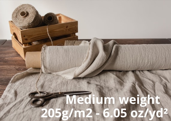 Linen fabric natural undyed, Organic linen fabric, Fabric by the yard or meter