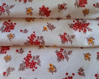 Tela de franela de algodón vintage blanca multicolor