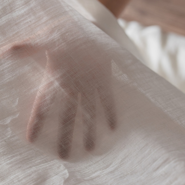 Tela fina de lino para cortinas, tela de gasa ligera cortada a medida o por metro, tela de lino de gasa para cortinas, 28 colores.