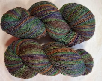 Multicolor Green, Blue Wool Yarn, Striped Knitting Crochet Yarn