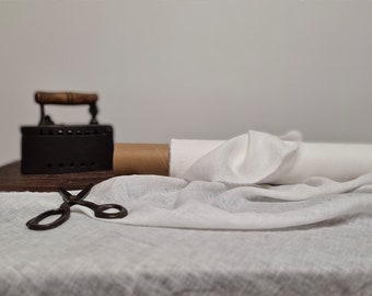 Linen fabric cheesecloth optical white, Gauze thin linen fabric, Lightweight fabric by the yard or meter